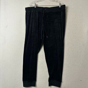 Champion joggers sz 2XL XXL black crushed velvet drawstring sweatpants velour‎